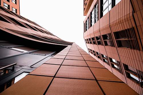 office building low-angle photography of brow building city